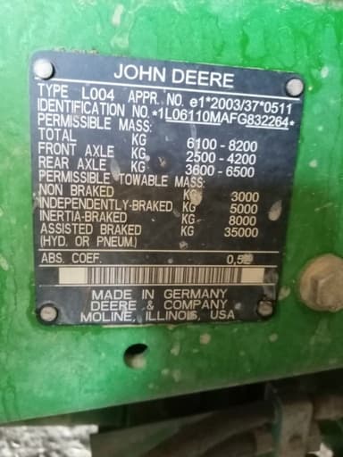 Tracteur JOHN DEERE 6110 MC - photo 3