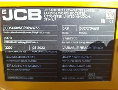 Telescopique JCB 532 70 Agri super DTVT - photo 5
