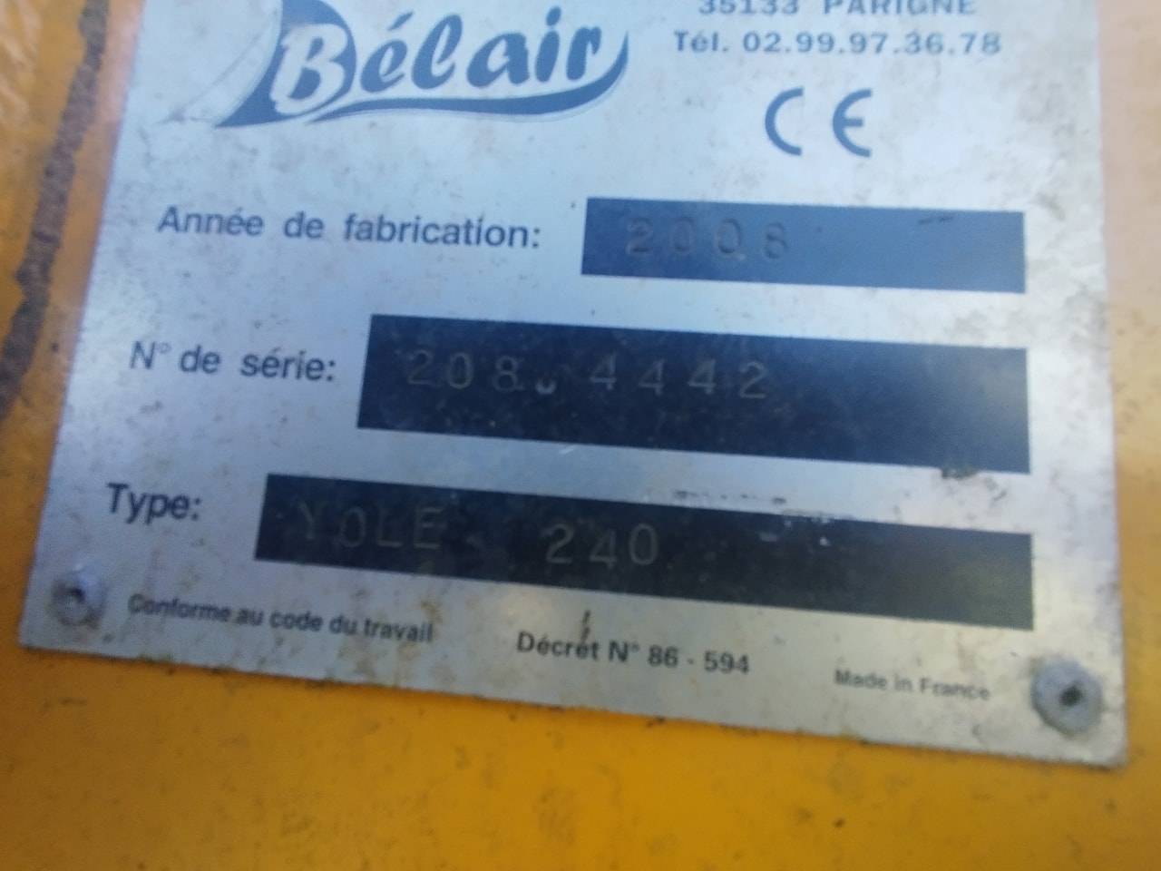 Desileuse pailleuse BELAIR Yole 240 - photo slide 4