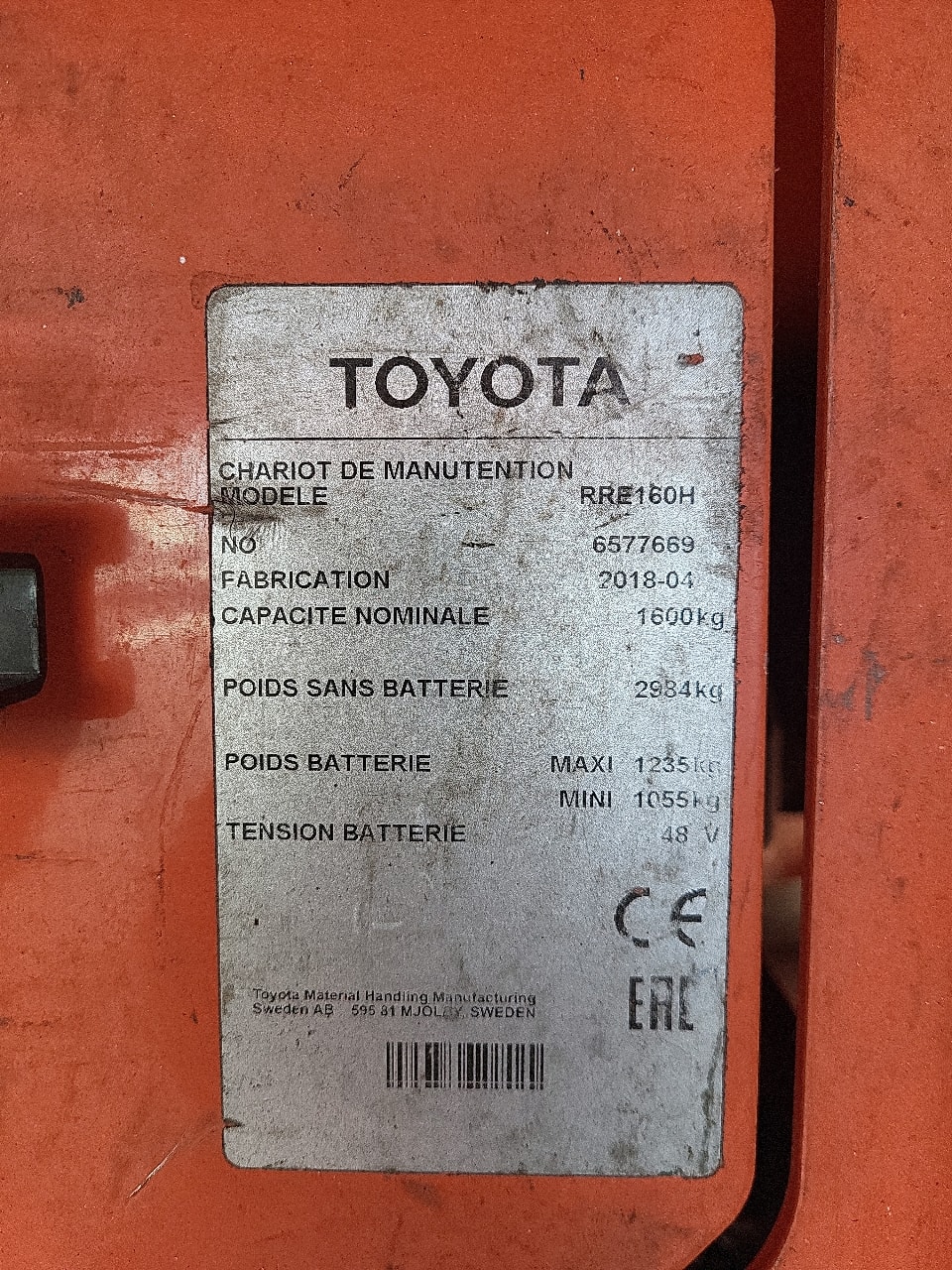 Chariot à mât rétractable TOYOTA RRE160H - photo slide 6