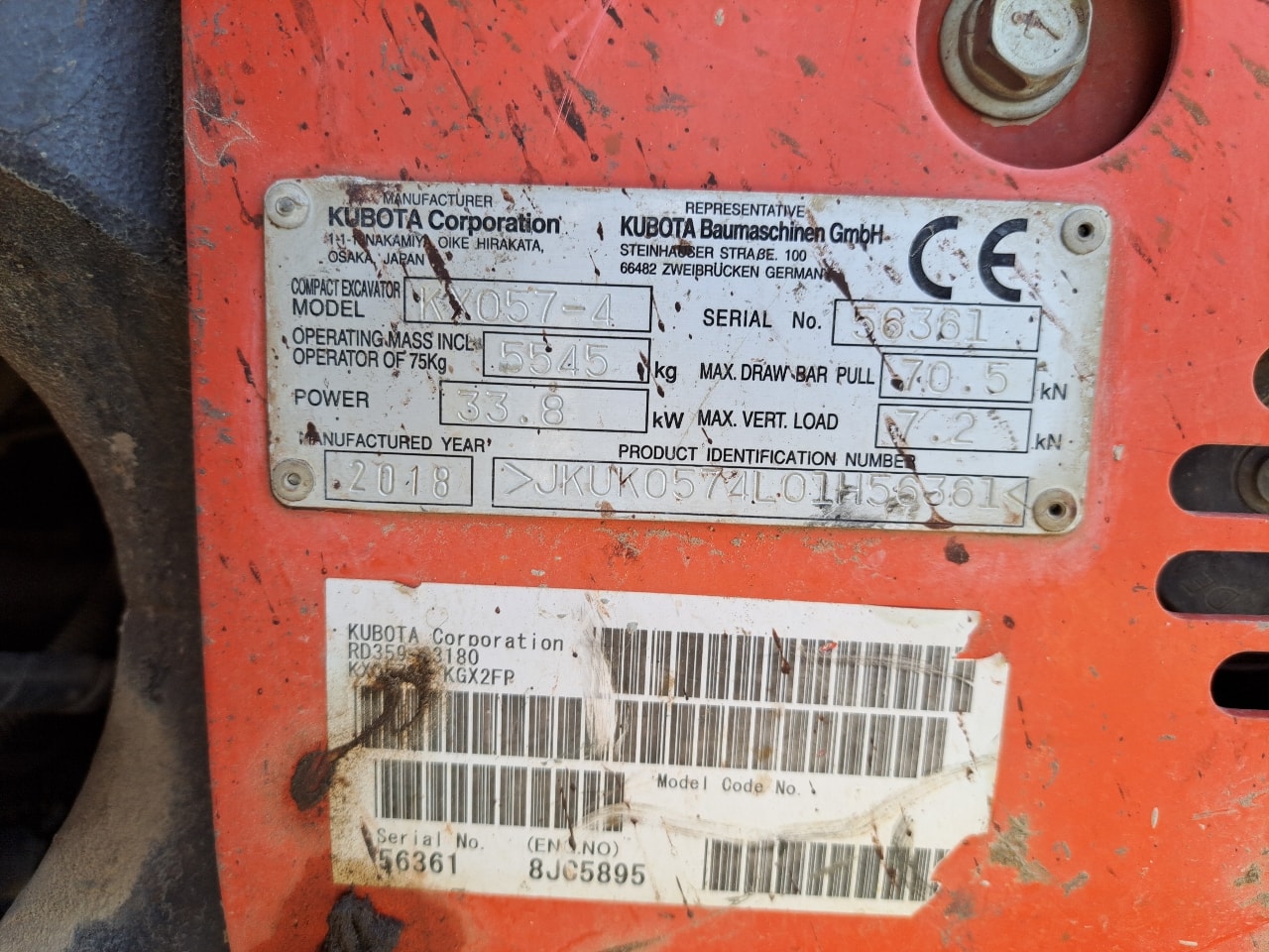 Mini pelle (0-6T) KUBOTA KX 057 - photo slide 8