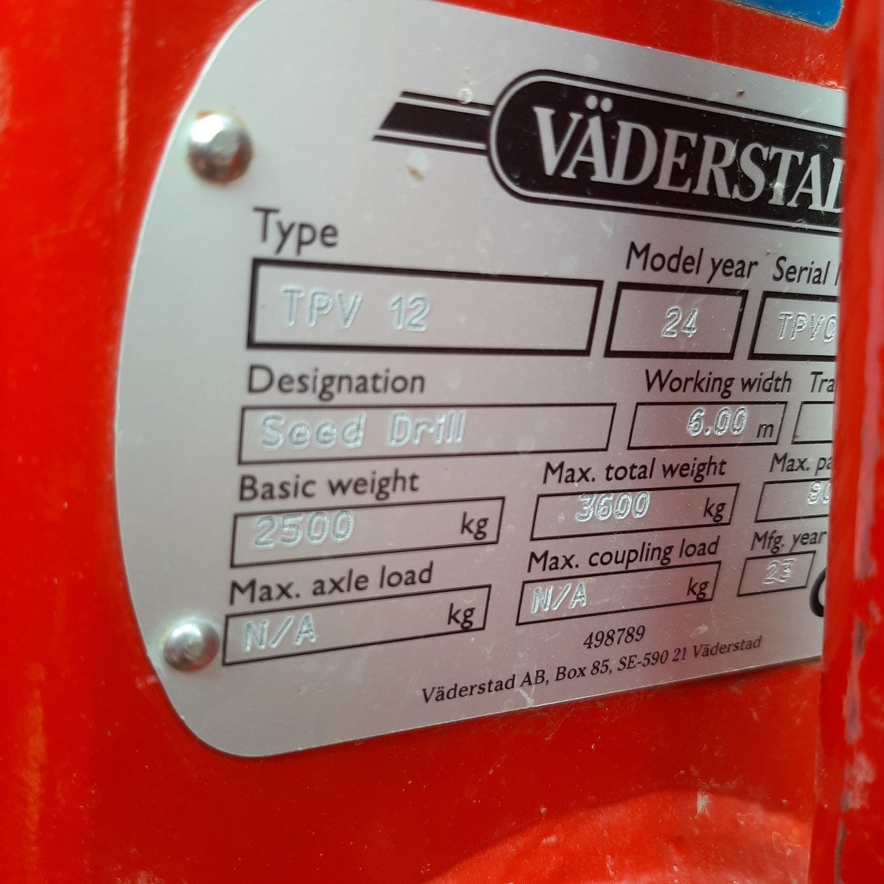 Semoir monograine VADERSTAD TEMPO V12 - photo slide 8