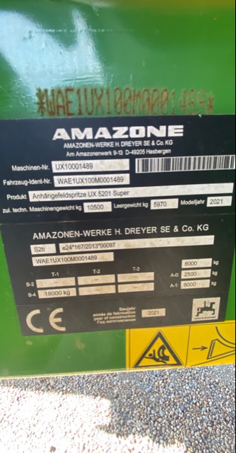 Pulverisateur AMAZONE UX 5201 SUPER  - photo slide 9