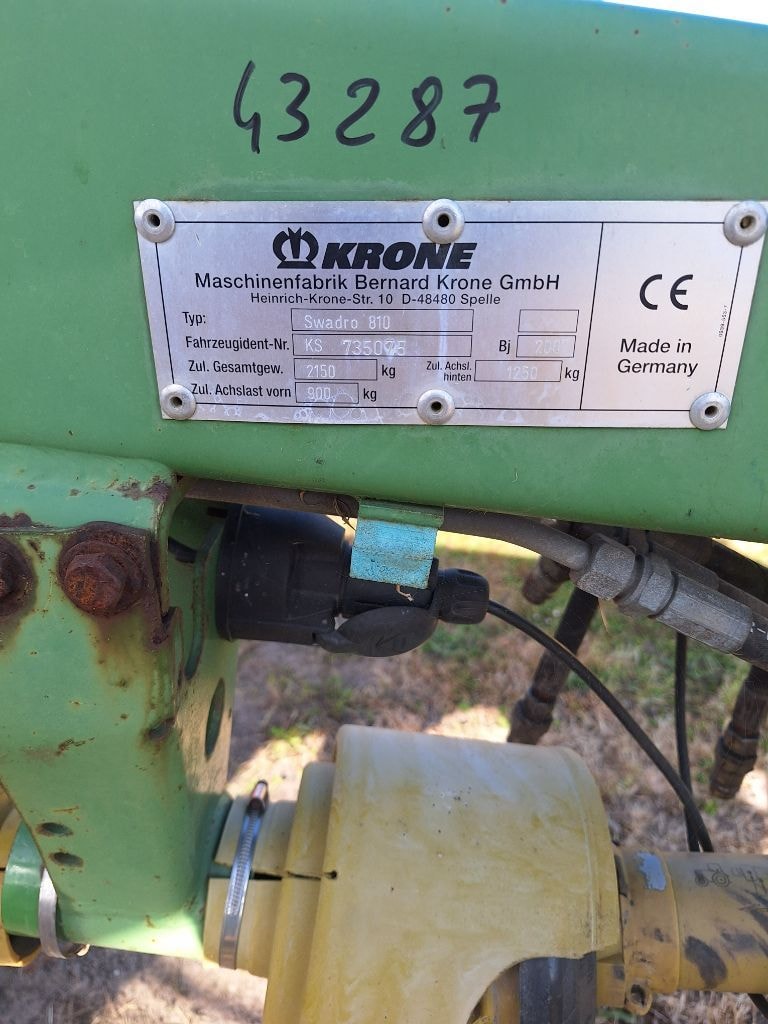 Andaineur KRONE SWADRO 810 - photo slide 7