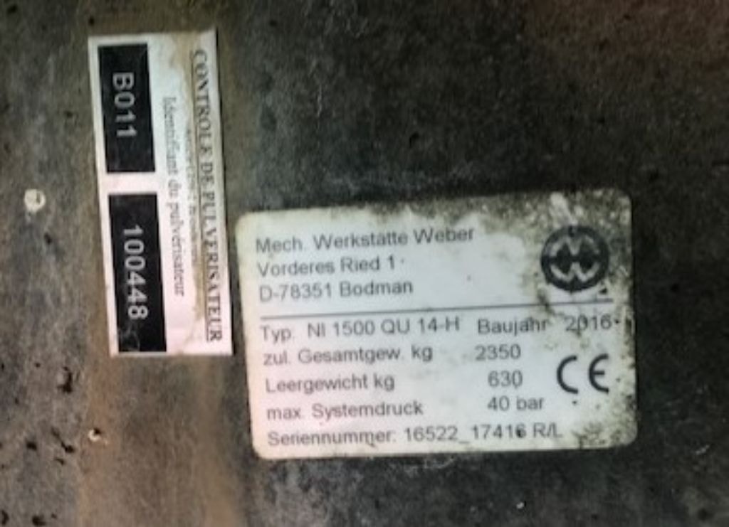 Pulverisateur vigne WEBER NC 1500 - photo slide 8