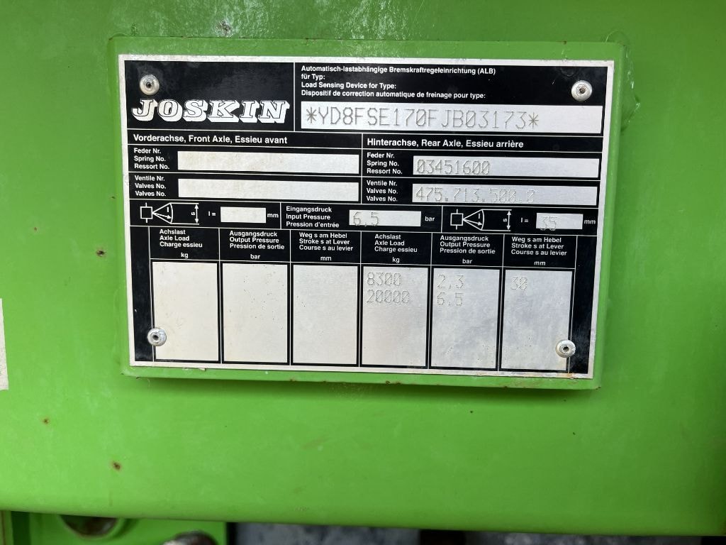 Epandeur fumier JOSKIN FERTI SPACE HORIZON 6011/17bu - photo slide 11