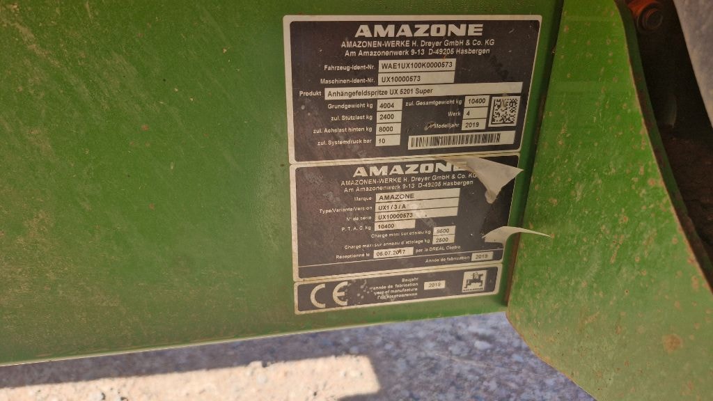 Pulverisateur AMAZONE UX 5201 Super - photo slide 14