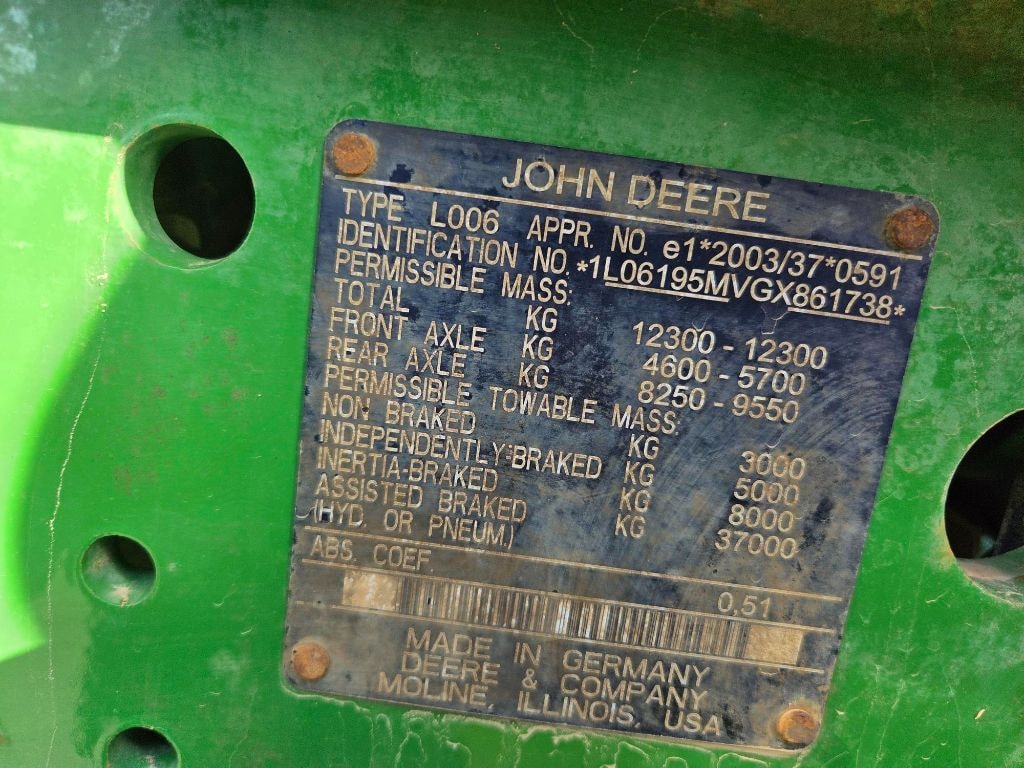 Tracteur JOHN DEERE 6195 M - photo slide 2