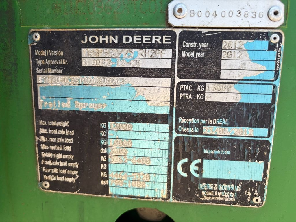 Pulverisateur JOHN DEERE R962i - photo slide 7