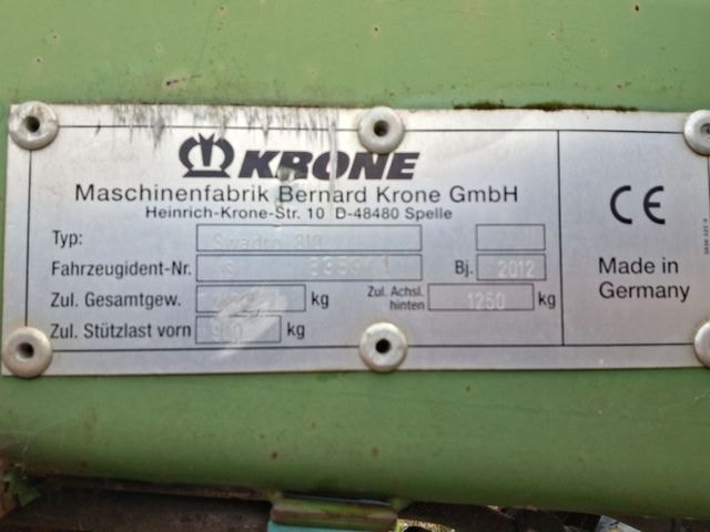 Andaineur KRONE SWADRO 810 - photo slide 2