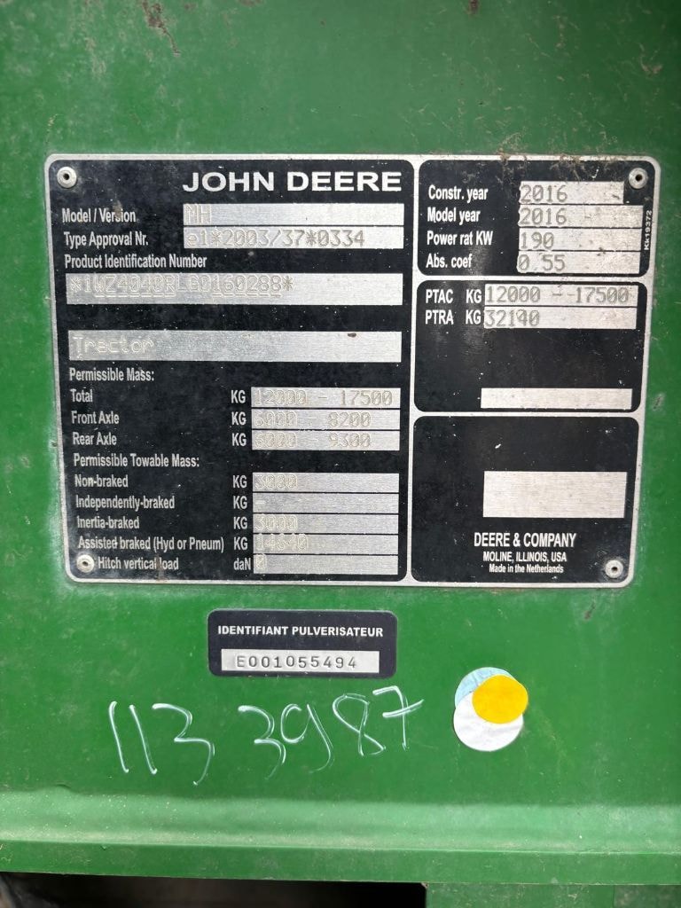 Pulverisateur automoteur JOHN DEERE 4040i - photo slide 54