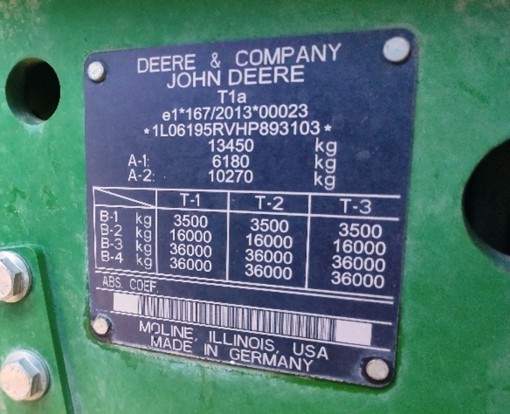 Tracteur JOHN DEERE 6195R - photo slide 14