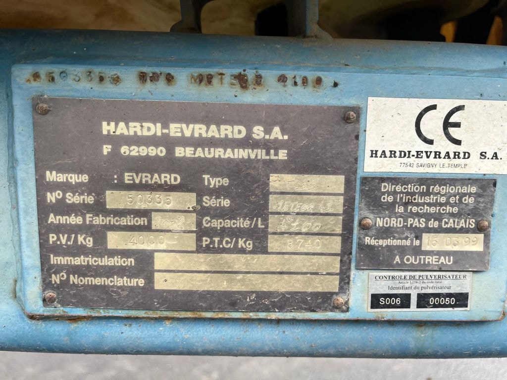 Pulverisateur EVRARD Météor 4100 - photo slide 16