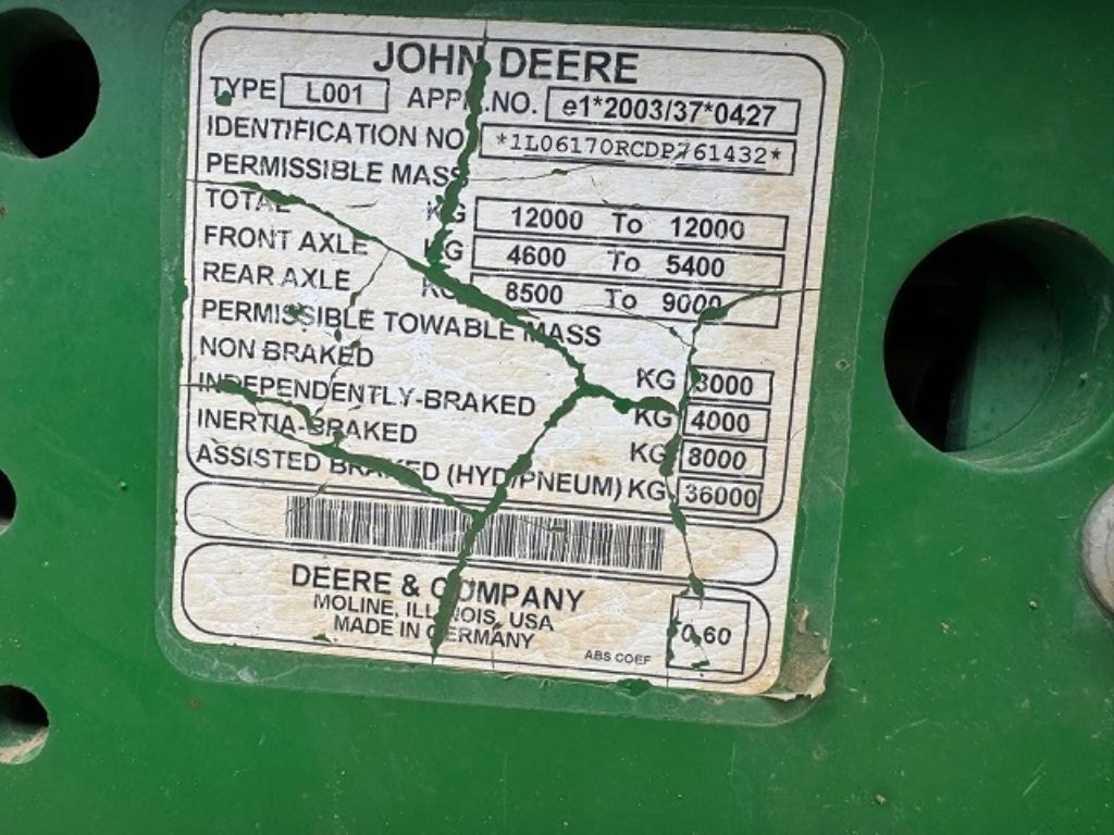 Tracteur JOHN DEERE 6170R - photo slide 12