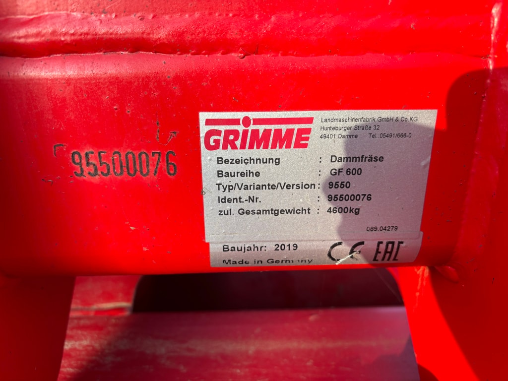 Fraise butteuse GRIMME Gf 600 - photo slide 5