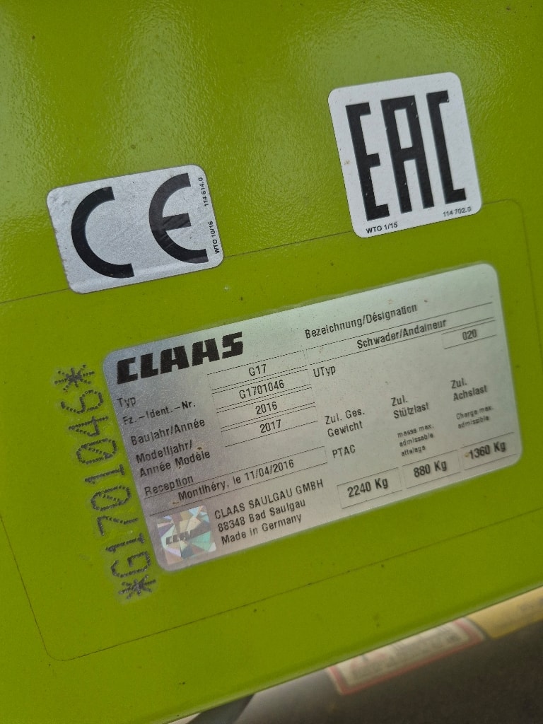 Andaineur CLAAS Liner 1600 twin - photo slide 6