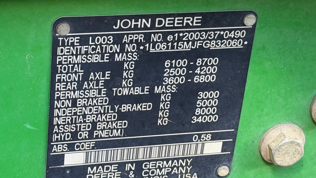 Tracteur JOHN DEERE 6115M - photo slide 8