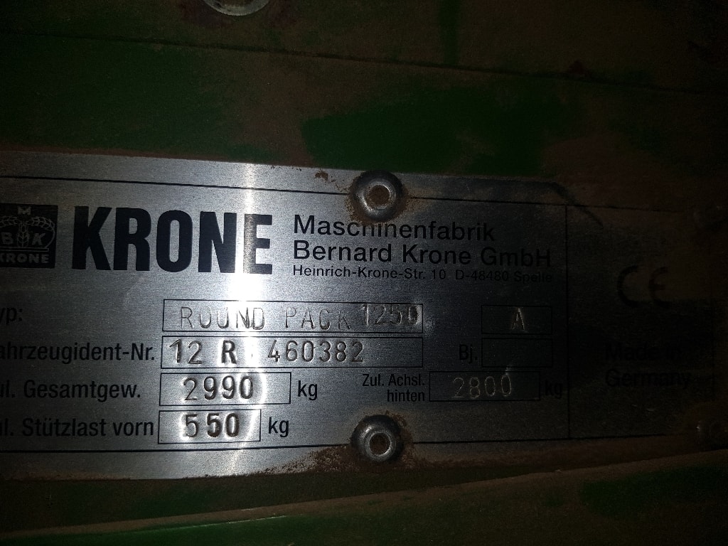 Presse balles rondes KRONE Roundpack 1250 - photo slide 7