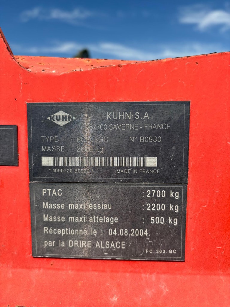 Faucheuse conditionneuse KUHN FC303 GC - photo slide 12