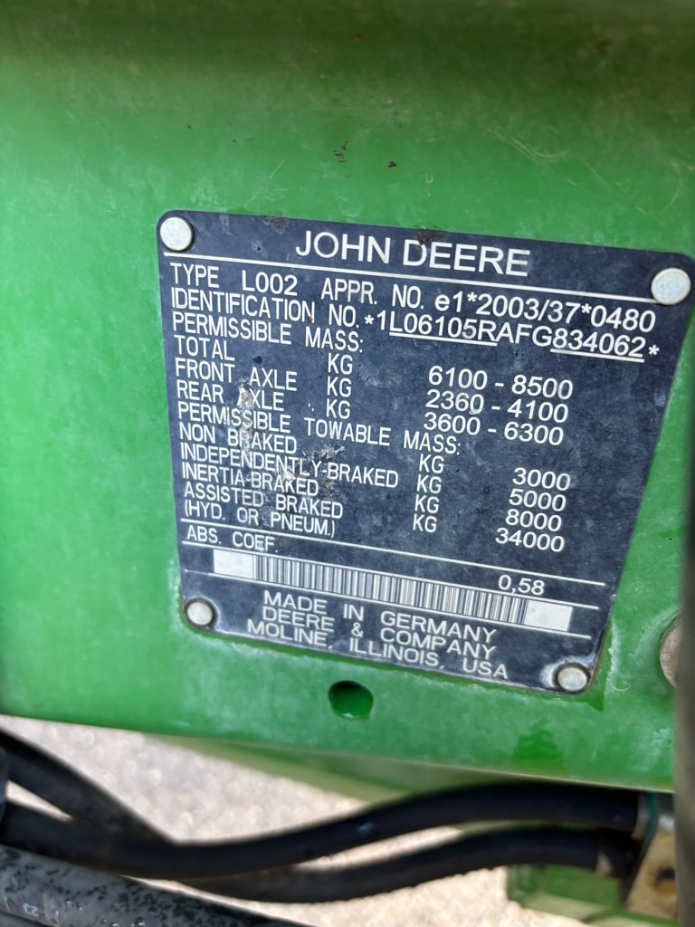Tracteur chargeur JOHN DEERE 6105R - photo slide 9