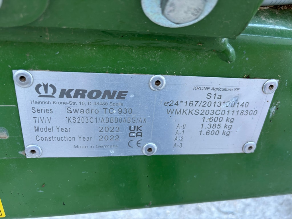 Andaineur KRONE Swadro TC 930 - photo slide 6
