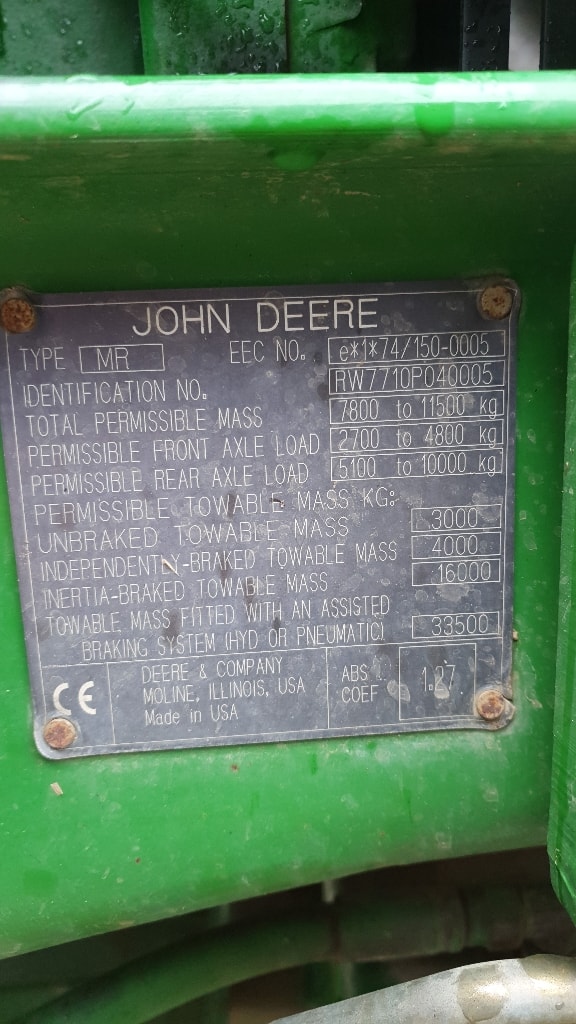 Tracteur JOHN DEERE 7710 - photo slide 2