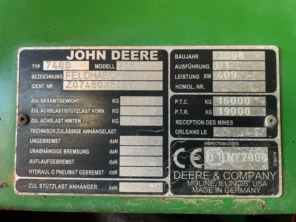 Ensileuse JOHN DEERE 7450 - photo slide 10