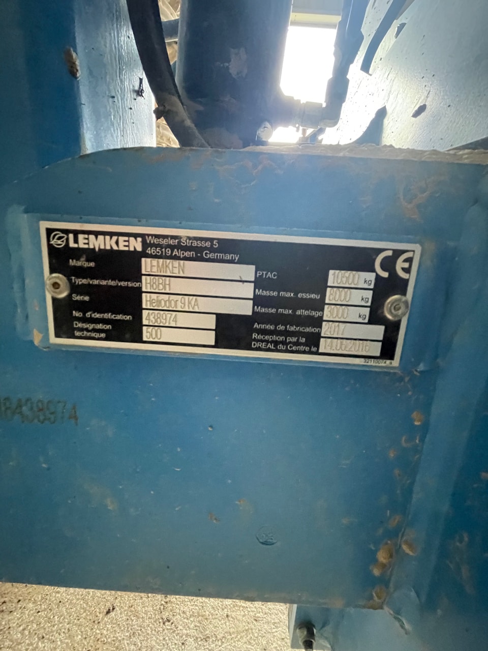 Dechaumeur LEMKEN Heliodor 9/500KA - photo slide 3